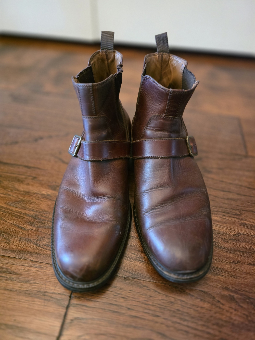 Men's Brown Leather Chukka Harness Boots